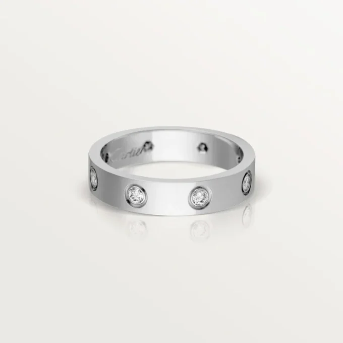 Love-vielsesring, 8 diamanter – hvitt gull, diamanter – Cartier