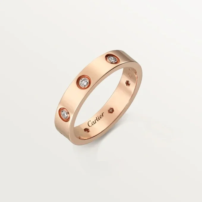 Love-vielsesring, 8 diamanter – Rosagull, Diamanter – Cartier