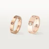 Love-vielsesring, 8 diamanter – Rosagull, Diamanter – Cartier