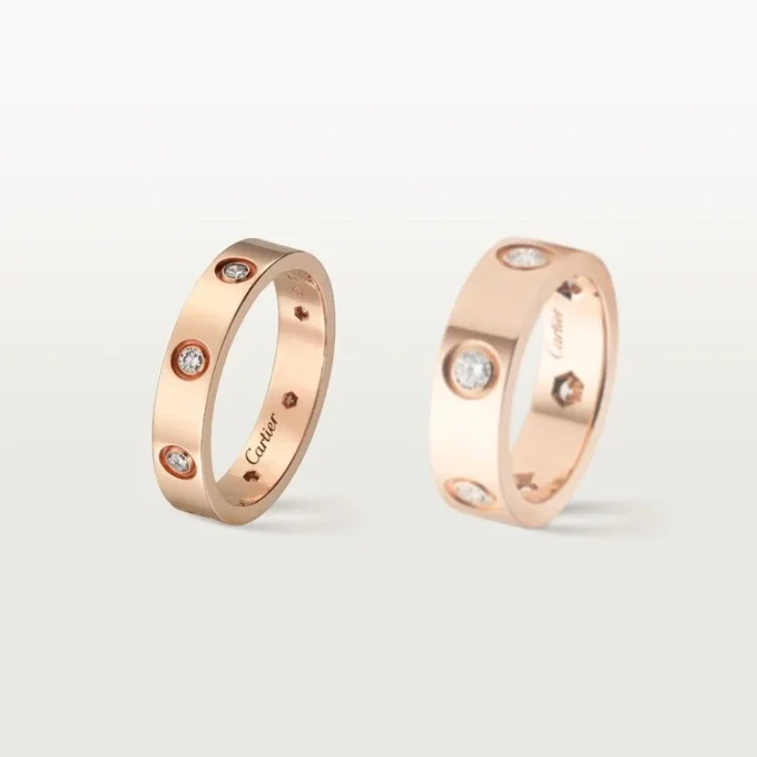 Love-vielsesring, 8 diamanter – Rosagull, Diamanter – Cartier