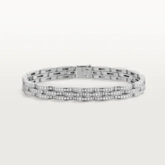 Maillon Panthere-armbånd, trippel rad, pavé