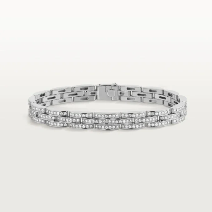 Maillon Panthere-armbånd, trippel rad, pavé