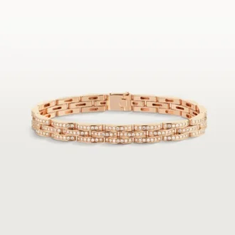 Maillon Panthere-armbånd, trippel rad, pavé