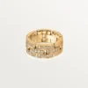Maillon Panthere-ring, 3 halve rader med diamantbelegg – gult gull, diamanter – Cartier