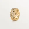 Maillon Panthere-ring, 3 halve rader med diamantbelegg – gult gull, diamanter – Cartier