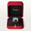 Maillon Panthere-ring, 3 halve rader med diamantbelegg – hvitt gull, diamanter – Cartier