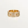 Maillon Panthere-ring, 3 halve rader med diamantbelegg – rosa gull, diamanter – Cartier