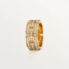 Maillon Panthere-ring, 3 halve rader med diamantbelegg – rosa gull, diamanter – Cartier