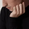 Maillon Panthere-ring, 3 halve rader med diamantbelegg – rosa gull, diamanter – Cartier