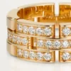 Maillon Panthere-ring, 3 halve rader med diamantbelegg – rosa gull, diamanter – Cartier