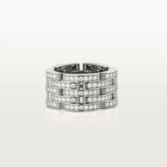 Maillon Panthere-ring, fem rader, pavé