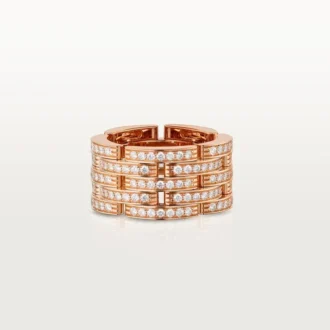 Maillon Panthere-ring, fem rader, pavé
