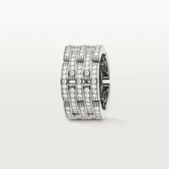 Maillon Panthere-ring, fem rader, pavé