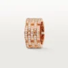Maillon Panthere-ring, fem rader, pavé