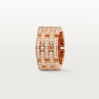 Maillon Panthere-ring, fem rader, pavé
