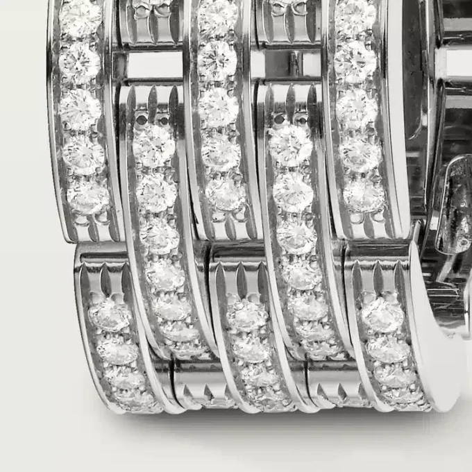 Maillon Panthere-ring, fem rader, pavé