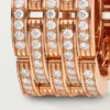 Maillon Panthere-ring, fem rader, pavé