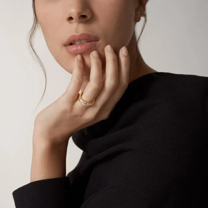 Maillon Panthere-ring – gult gull, diamanter – Cartier