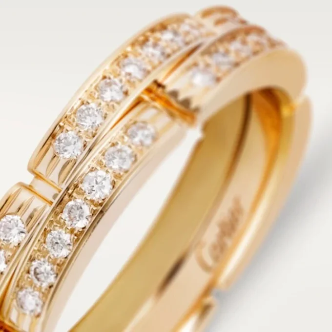 Maillon Panthere-ring – gult gull, diamanter – Cartier