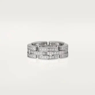 Maillon Panthere-ring, trippel rad, pavé