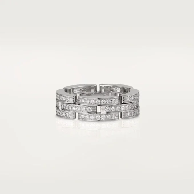 Maillon Panthere-ring, trippel rad, pavé