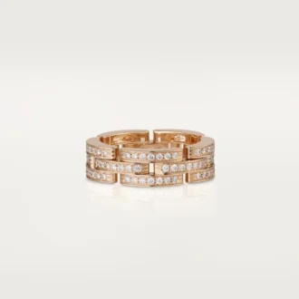 Maillon Panthere-ring, trippel rad, pavé