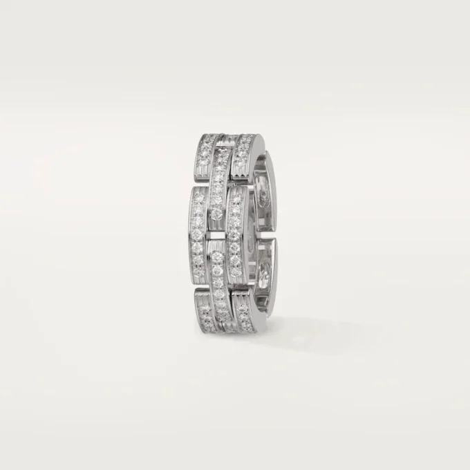 Maillon Panthere-ring, trippel rad, pavé