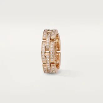 Maillon Panthere-ring, trippel rad, pavé