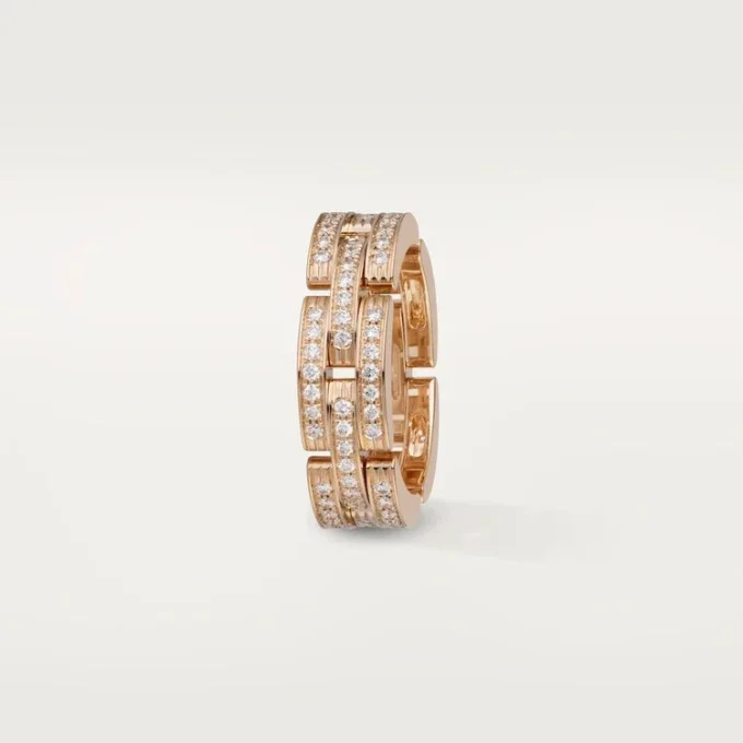 Maillon Panthere-ring, trippel rad, pavé
