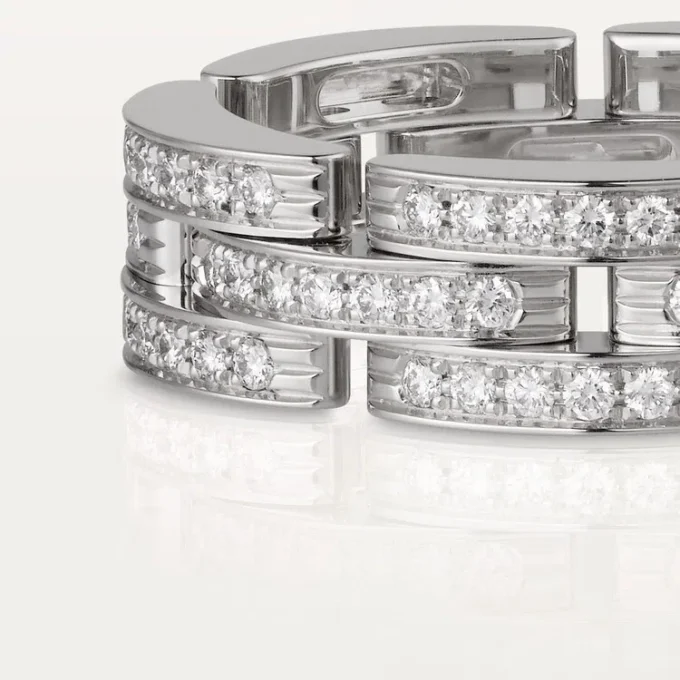 Maillon Panthere-ring, trippel rad, pavé
