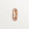 Maillon Panthere tynn giftering, 2 halve rader med diamantbelegg – rosa gull, diamanter – Cartier