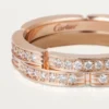 Maillon Panthere tynn giftering, 2 halve rader med diamantbelegg – rosa gull, diamanter – Cartier
