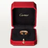 Maillon Panthere tynn giftering, 2 halve rader med diamantbelegg – rosa gull, diamanter – Cartier
