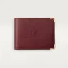 Mynt/seddel/burgunder kalveskinn, gullfinish – Cartier