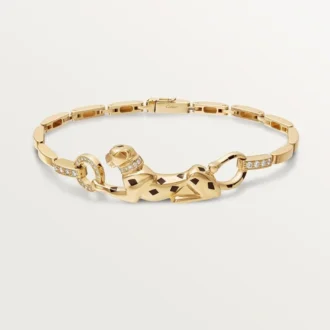 Panthere De Cartier-armbånd – gult gull, lakk, diamant, tsavorittgranat, onyx – Cartier
