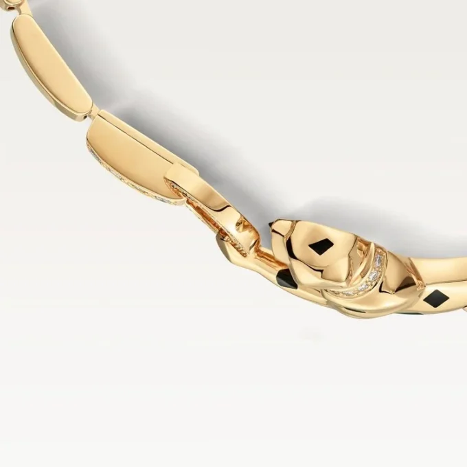 Panthere De Cartier-armbånd – gult gull, lakk, diamant, tsavorittgranat, onyx – Cartier