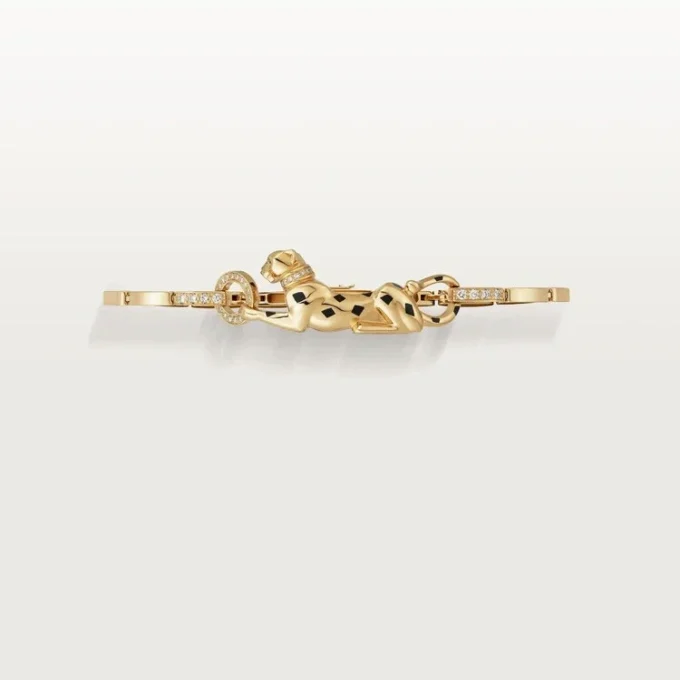 Panthere De Cartier-armbånd – gult gull, lakk, diamant, tsavorittgranat, onyx – Cartier