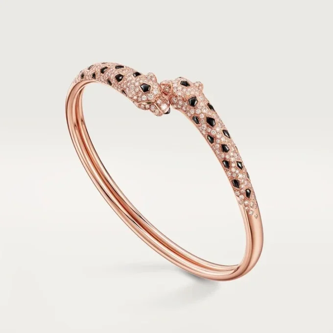 Panthere De Cartier-armbånd, liten modell, halvbelagt