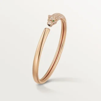 Panthere De Cartier-armbånd, liten modell, halvbelagt