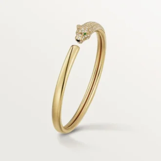 Panthere De Cartier-armbånd, liten modell, halvbelagt