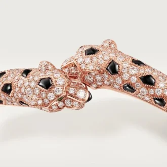 Panthere De Cartier-armbånd, liten modell, halvbelagt
