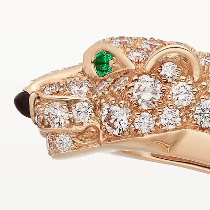 Panthere De Cartier-armbånd, liten modell, halvbelagt