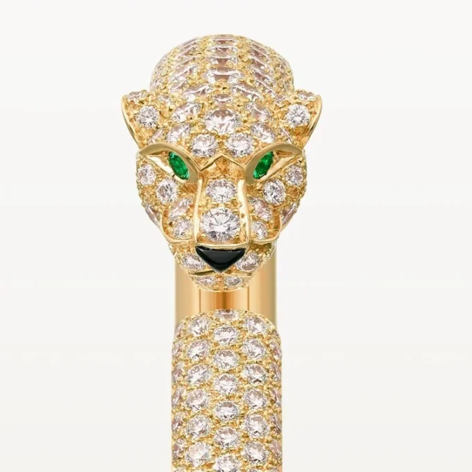 Panthere De Cartier-armbånd, liten modell, halvbelagt