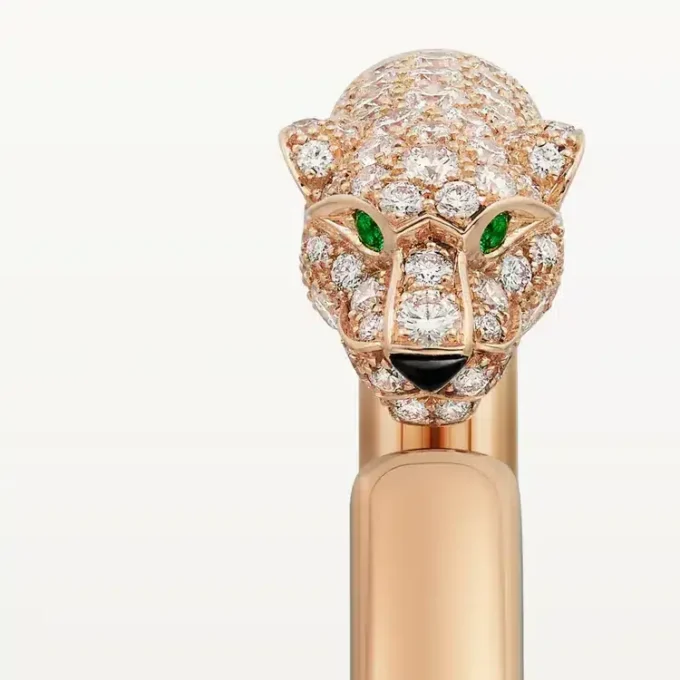 Panthere De Cartier-armbånd, liten modell, halvbelagt