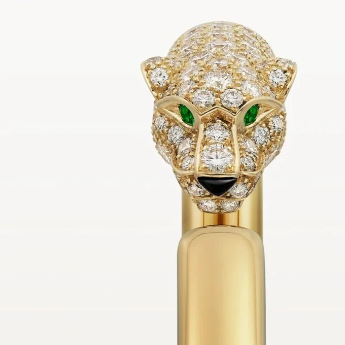Panthere De Cartier-armbånd, liten modell, halvbelagt