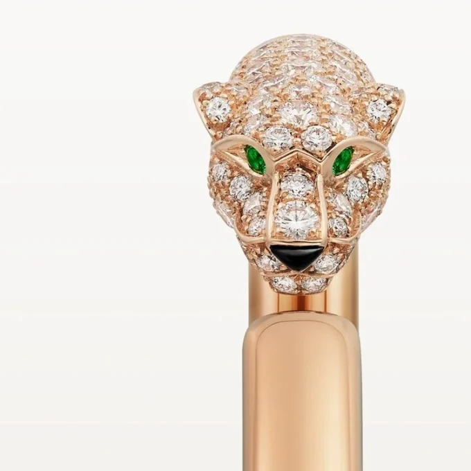 Panthere De Cartier-armbånd, liten modell, halvbelagt