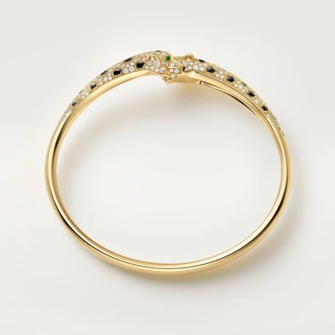 Panthere De Cartier-armbånd, liten modell, halvbelagt