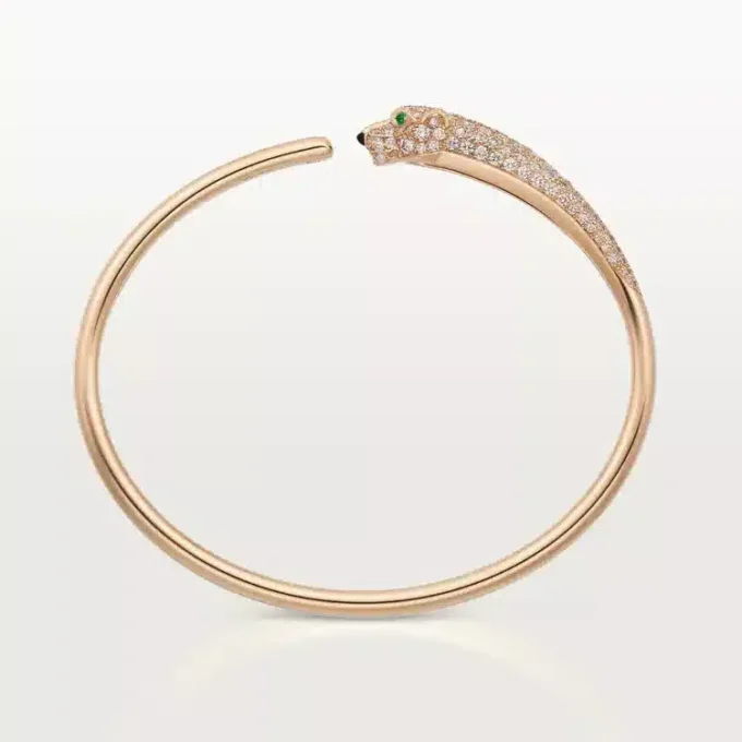 Panthere De Cartier-armbånd, liten modell, halvbelagt