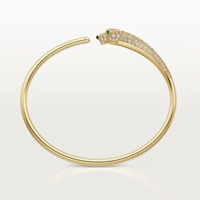 Panthere De Cartier-armbånd, liten modell, halvbelagt