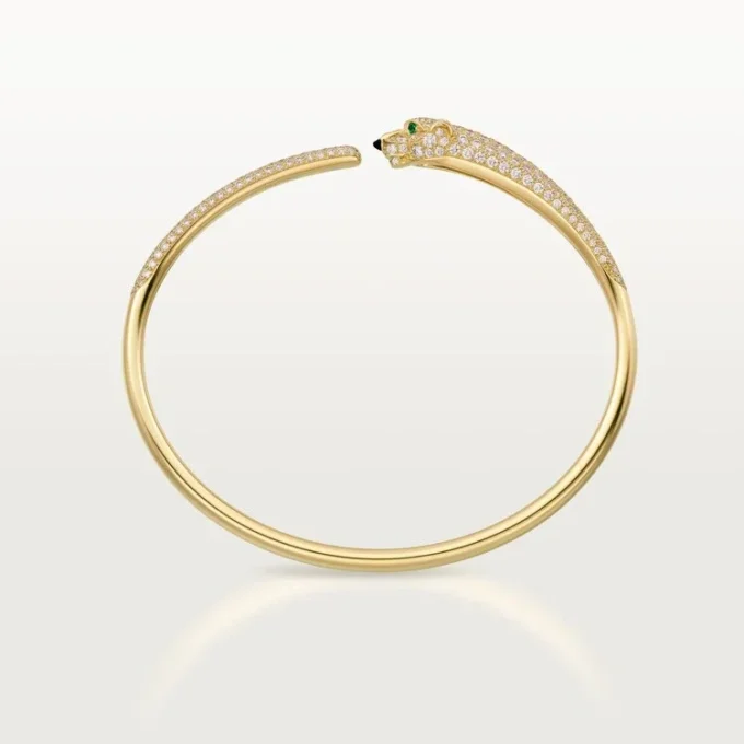 Panthere De Cartier-armbånd, liten modell, halvbelagt